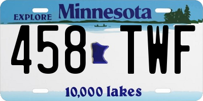 MN license plate 458TWF