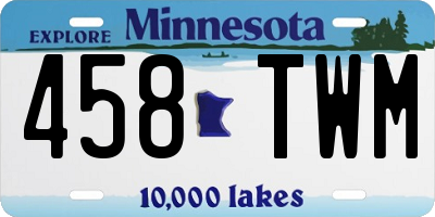 MN license plate 458TWM