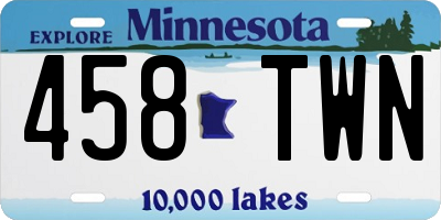 MN license plate 458TWN