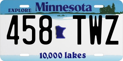 MN license plate 458TWZ