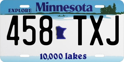 MN license plate 458TXJ