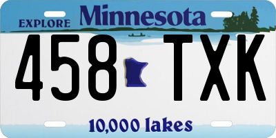 MN license plate 458TXK
