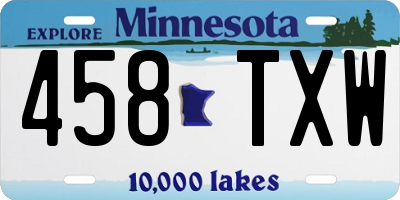 MN license plate 458TXW