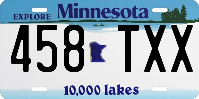 MN license plate 458TXX