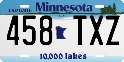 MN license plate 458TXZ