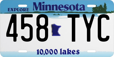 MN license plate 458TYC