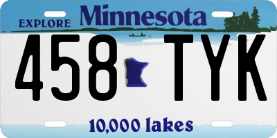 MN license plate 458TYK