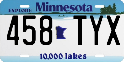 MN license plate 458TYX