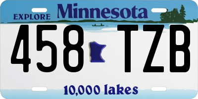 MN license plate 458TZB