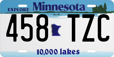 MN license plate 458TZC
