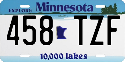 MN license plate 458TZF