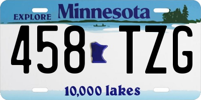 MN license plate 458TZG