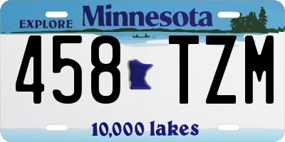 MN license plate 458TZM