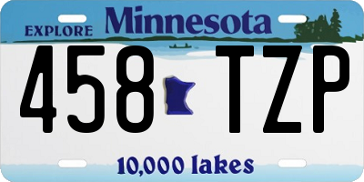 MN license plate 458TZP
