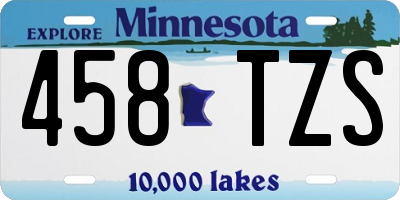 MN license plate 458TZS