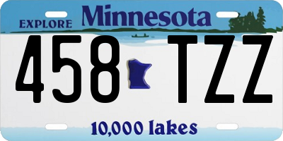 MN license plate 458TZZ
