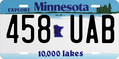 MN license plate 458UAB