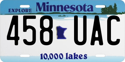 MN license plate 458UAC