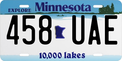 MN license plate 458UAE
