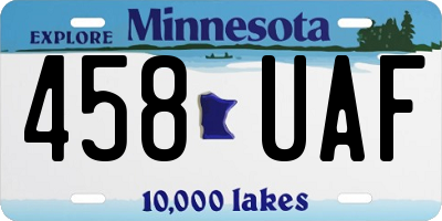 MN license plate 458UAF