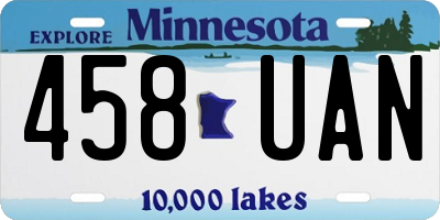 MN license plate 458UAN