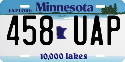 MN license plate 458UAP