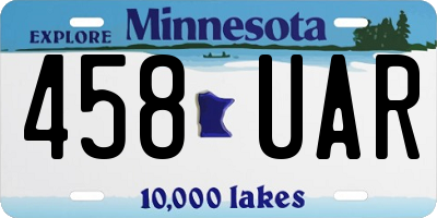 MN license plate 458UAR