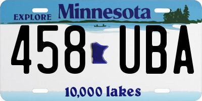 MN license plate 458UBA