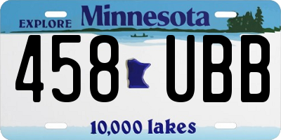 MN license plate 458UBB