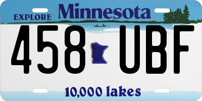 MN license plate 458UBF