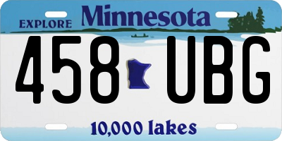 MN license plate 458UBG