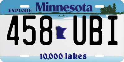 MN license plate 458UBI