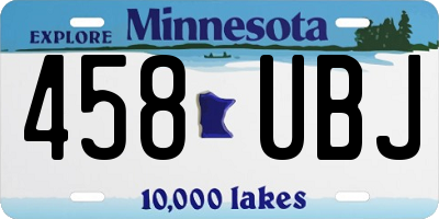 MN license plate 458UBJ