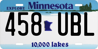 MN license plate 458UBL