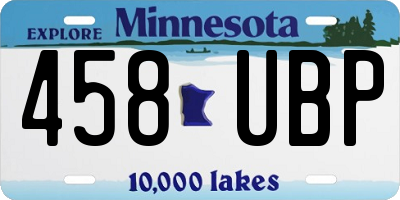 MN license plate 458UBP