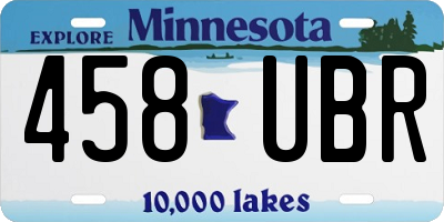 MN license plate 458UBR