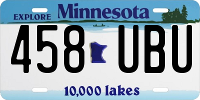 MN license plate 458UBU