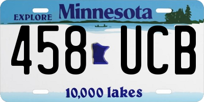 MN license plate 458UCB