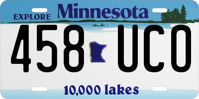 MN license plate 458UCO