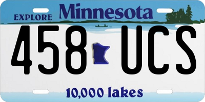 MN license plate 458UCS