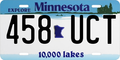 MN license plate 458UCT