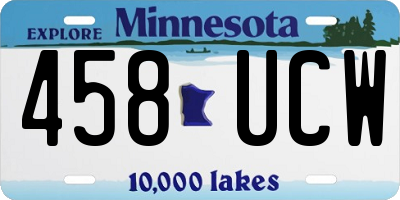 MN license plate 458UCW