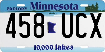 MN license plate 458UCX