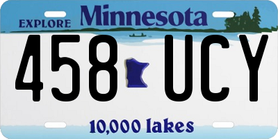 MN license plate 458UCY