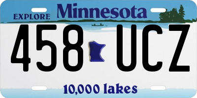 MN license plate 458UCZ