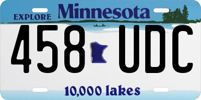 MN license plate 458UDC