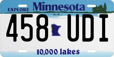 MN license plate 458UDI
