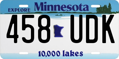 MN license plate 458UDK