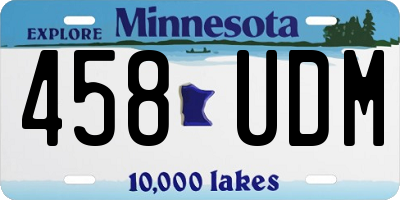 MN license plate 458UDM