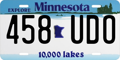 MN license plate 458UDO